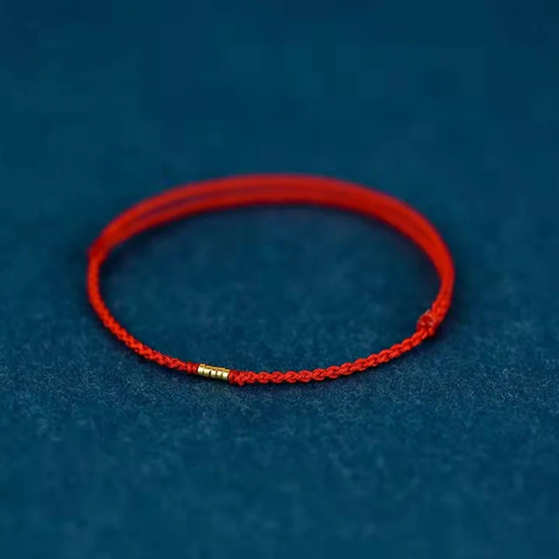 Red String Lucky Golden Bead Bracelet Anklet - Image 10