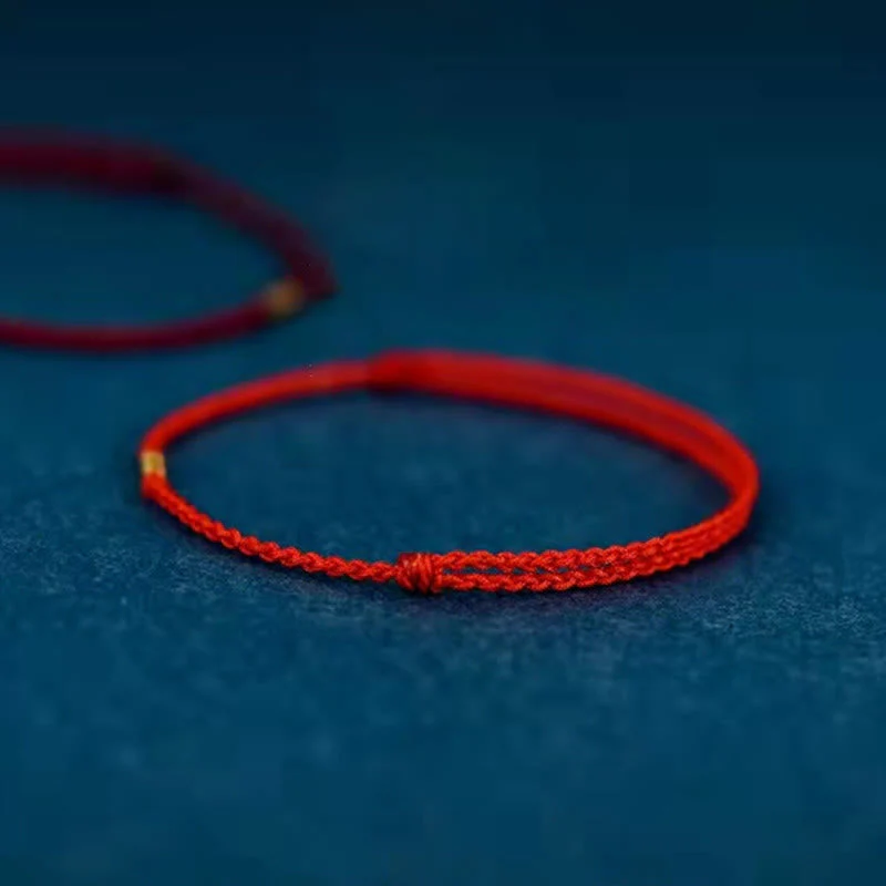 Red String Lucky Golden Bead Bracelet Anklet - Image 12