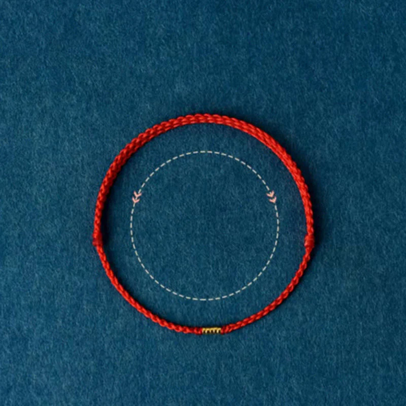 Red String Lucky Golden Bead Bracelet Anklet - Image 16