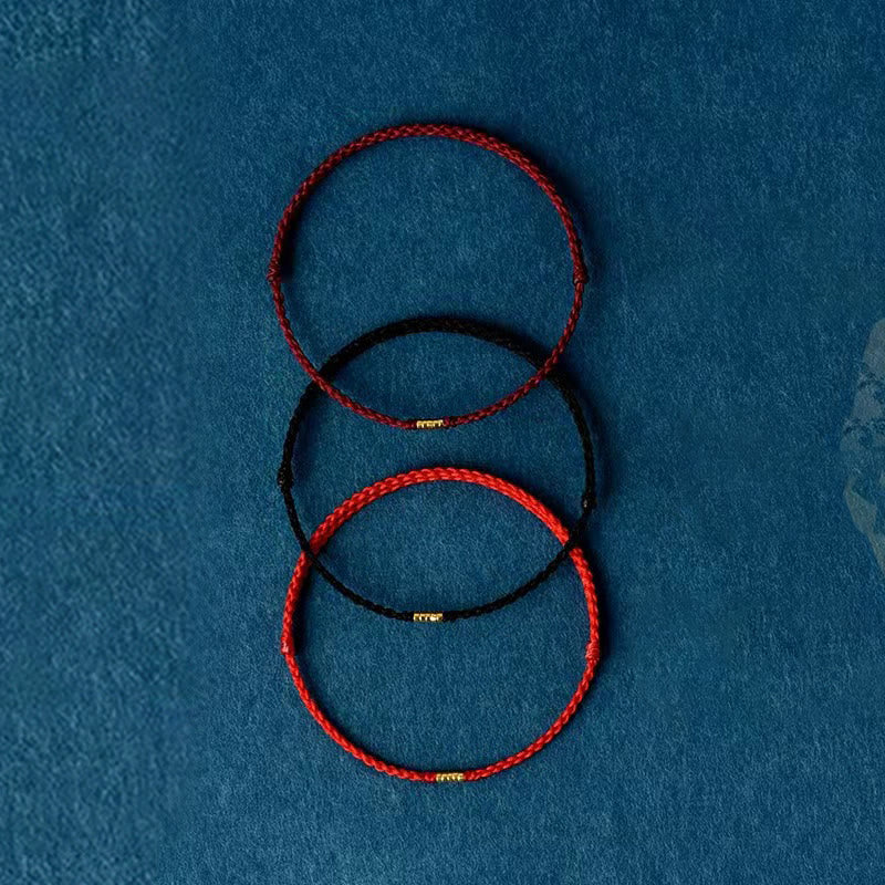 Red String Lucky Golden Bead Bracelet Anklet - Image 5