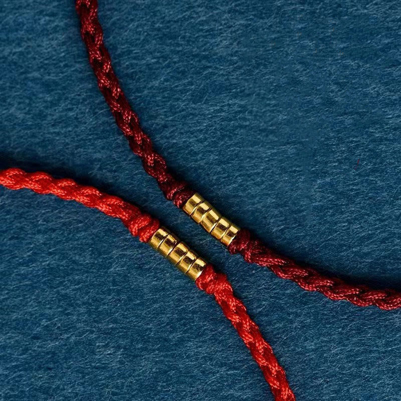 Red String Lucky Golden Bead Bracelet Anklet - Image 6