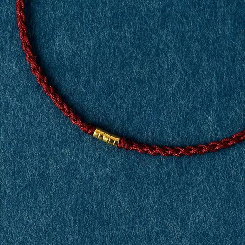 Red String Lucky Golden Bead Bracelet Anklet - Image 7