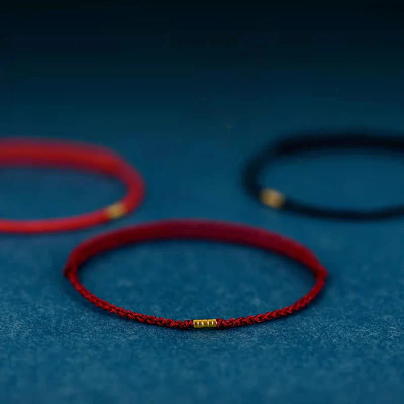 Red String Lucky Golden Bead Bracelet Anklet - Image 8