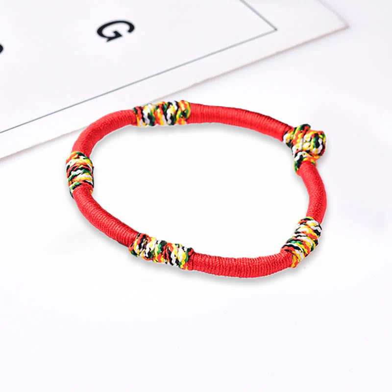 Red String Protection Bracelet with Tibetan King Kong Knot - Image 9