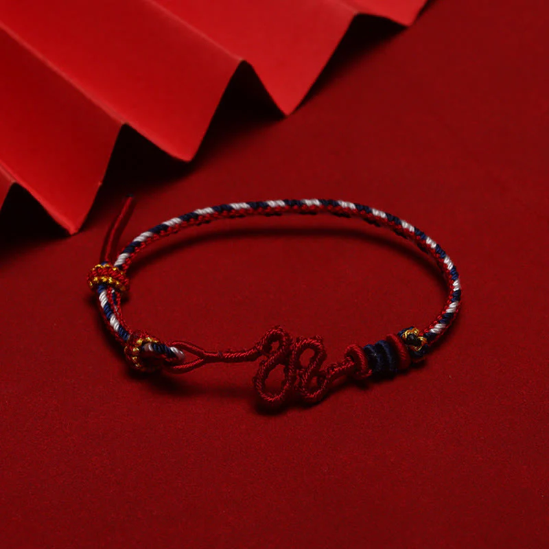 Adjustable Red String Snake Knot Protection Bracelet - Image 7