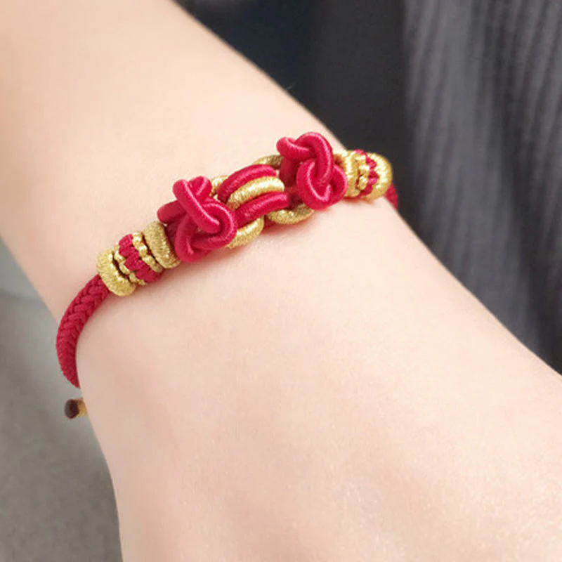 Unisex Red String Saddle Knot Strength Bracelet - Image 10