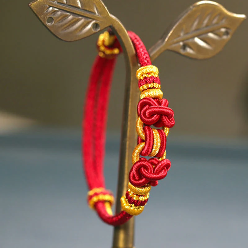 Unisex Red String Saddle Knot Strength Bracelet - Image 8