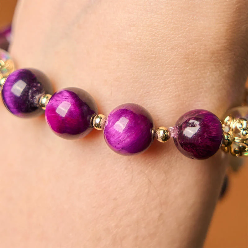 10mm Red Tiger Eye Protection Bracelet for Women - Image 13