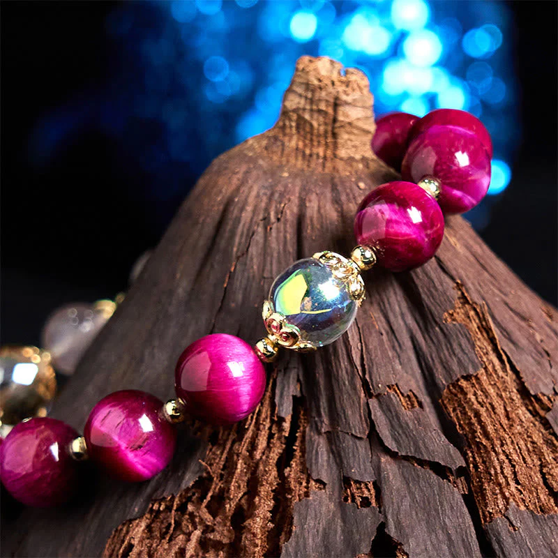 10mm Red Tiger Eye Protection Bracelet for Women - Image 3