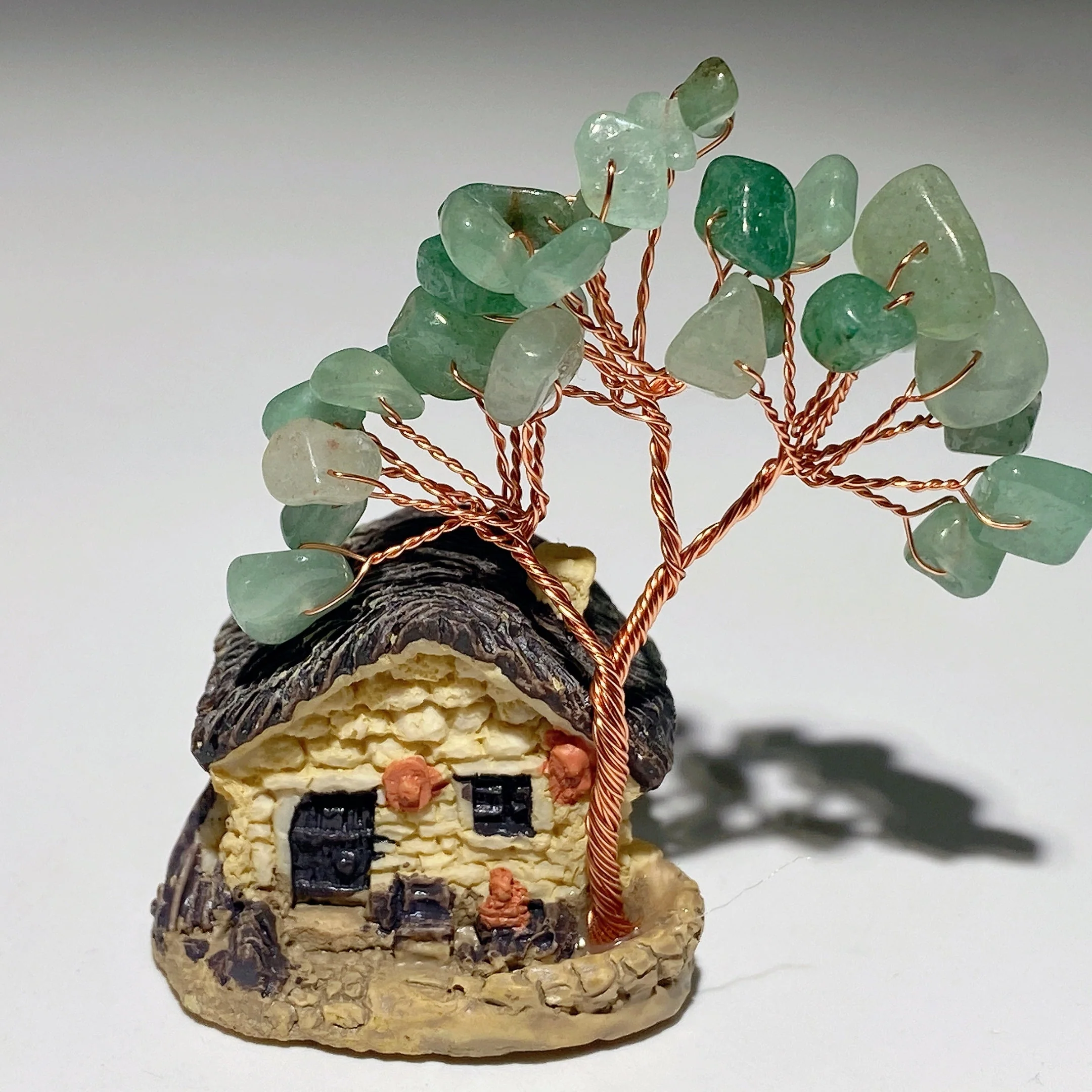 2.3 Inch Resin House Crystal Chips Healing Tree Decor - Image 3