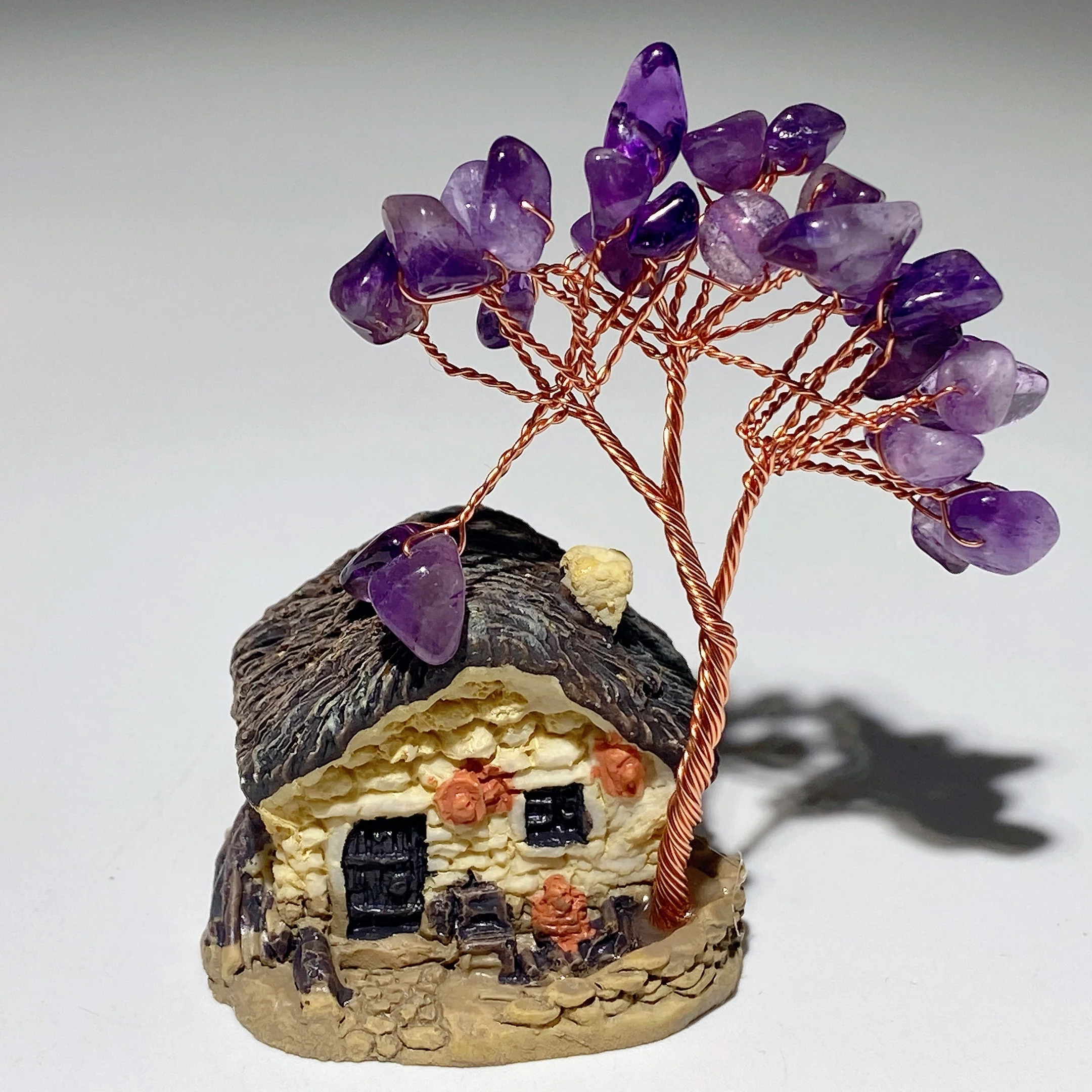 2.3 Inch Resin House Crystal Chips Healing Tree Decor - Image 6