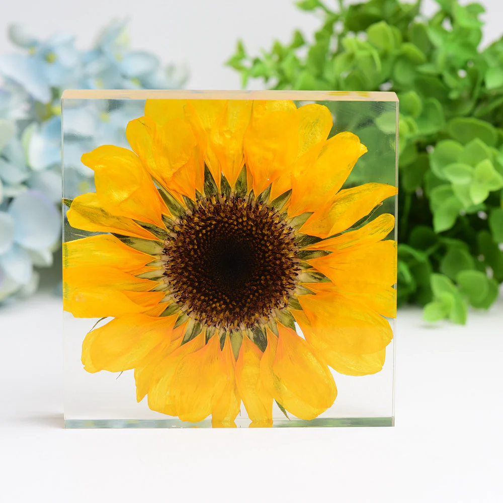 4.6-inch Resin Square with Sunflower - Spiritual Home Accent - Image 2