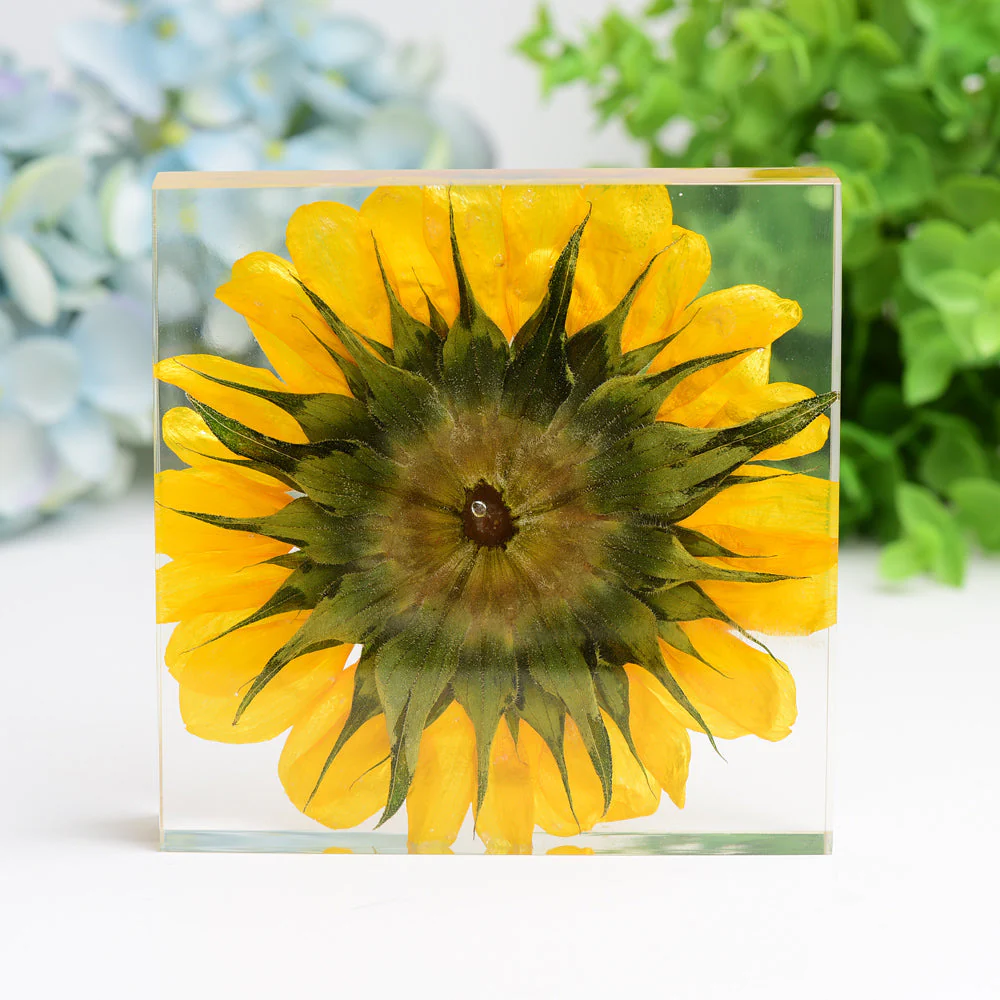 4.6-inch Resin Square with Sunflower - Spiritual Home Accent - Image 4
