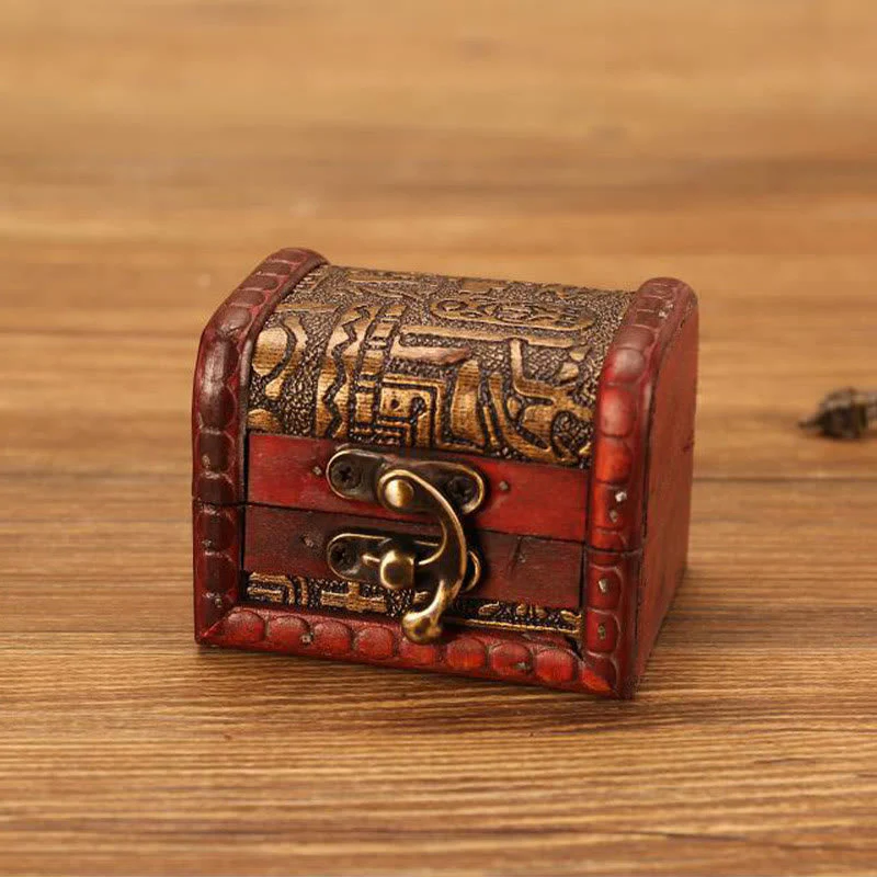 Retro Small Wood Jewelry Box with Golden Grape Design | Zen Decor - Image 11