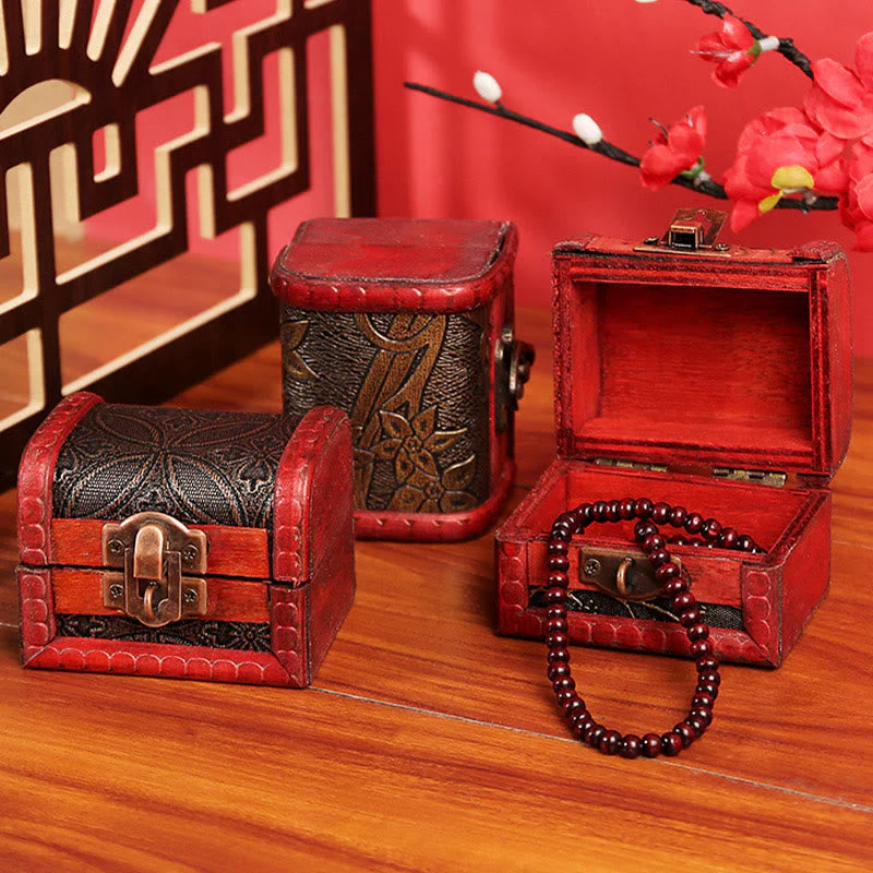 Retro Small Wood Jewelry Box with Golden Grape Design | Zen Decor - Image 15