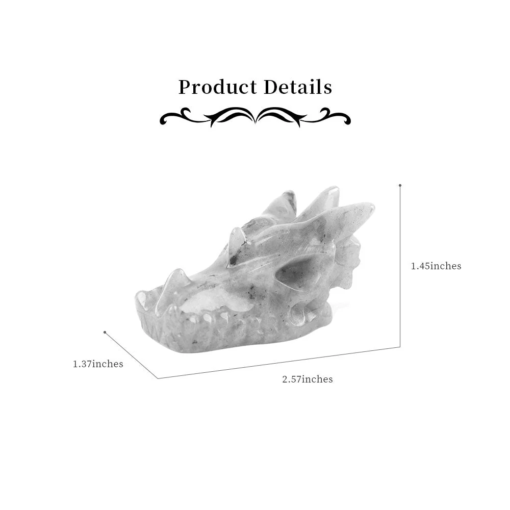 Rhodonite Crystal Dragon Head Carving 2.57in Pink Black - Image 6