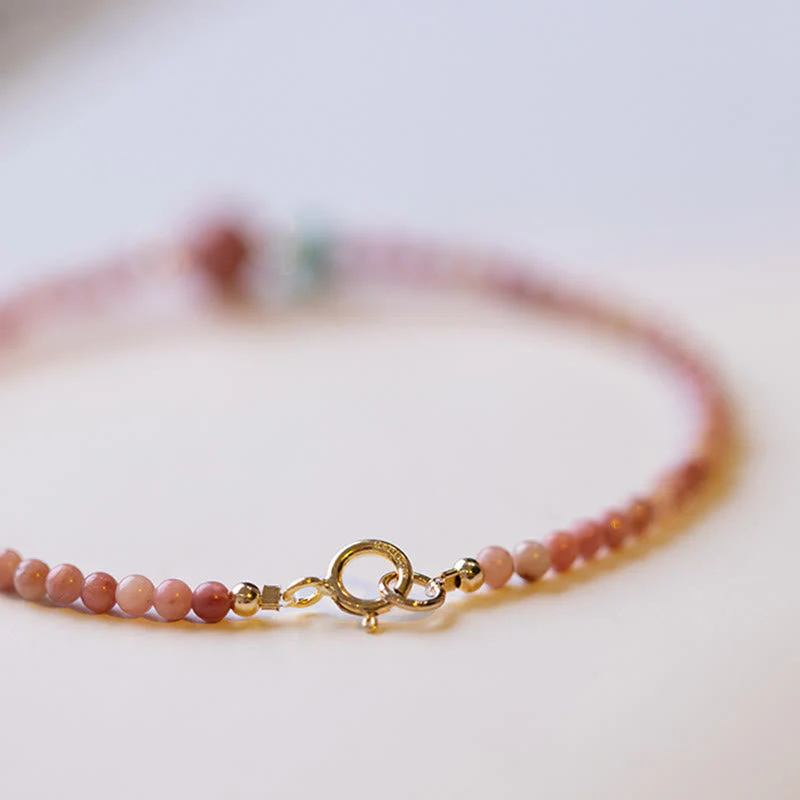 14K Gold Plated Rhodonite Loving Energy Chain Bracelet - Image 10