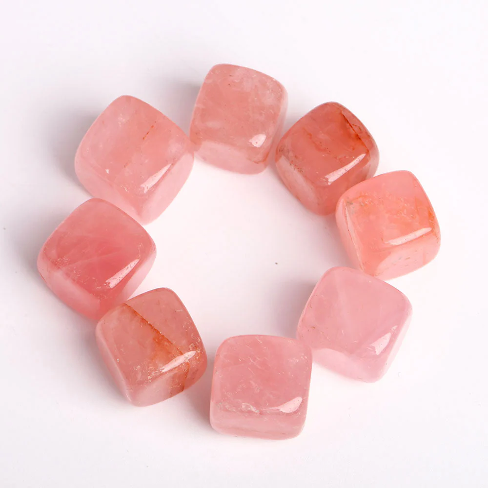 Rose Quartz Crystal Cube 0.78in Healing Energy Stone - Image 2