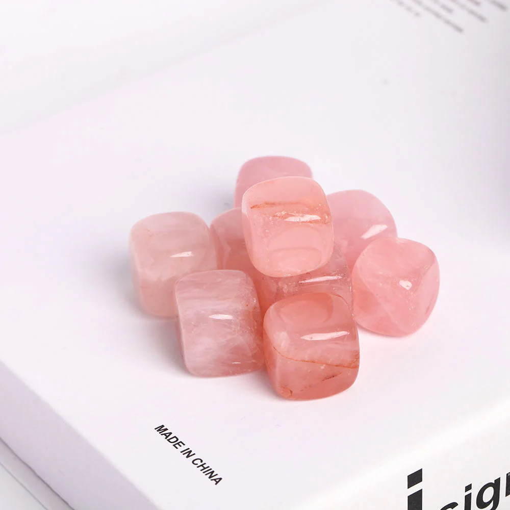 Rose Quartz Crystal Cube 0.78in Healing Energy Stone - Image 3