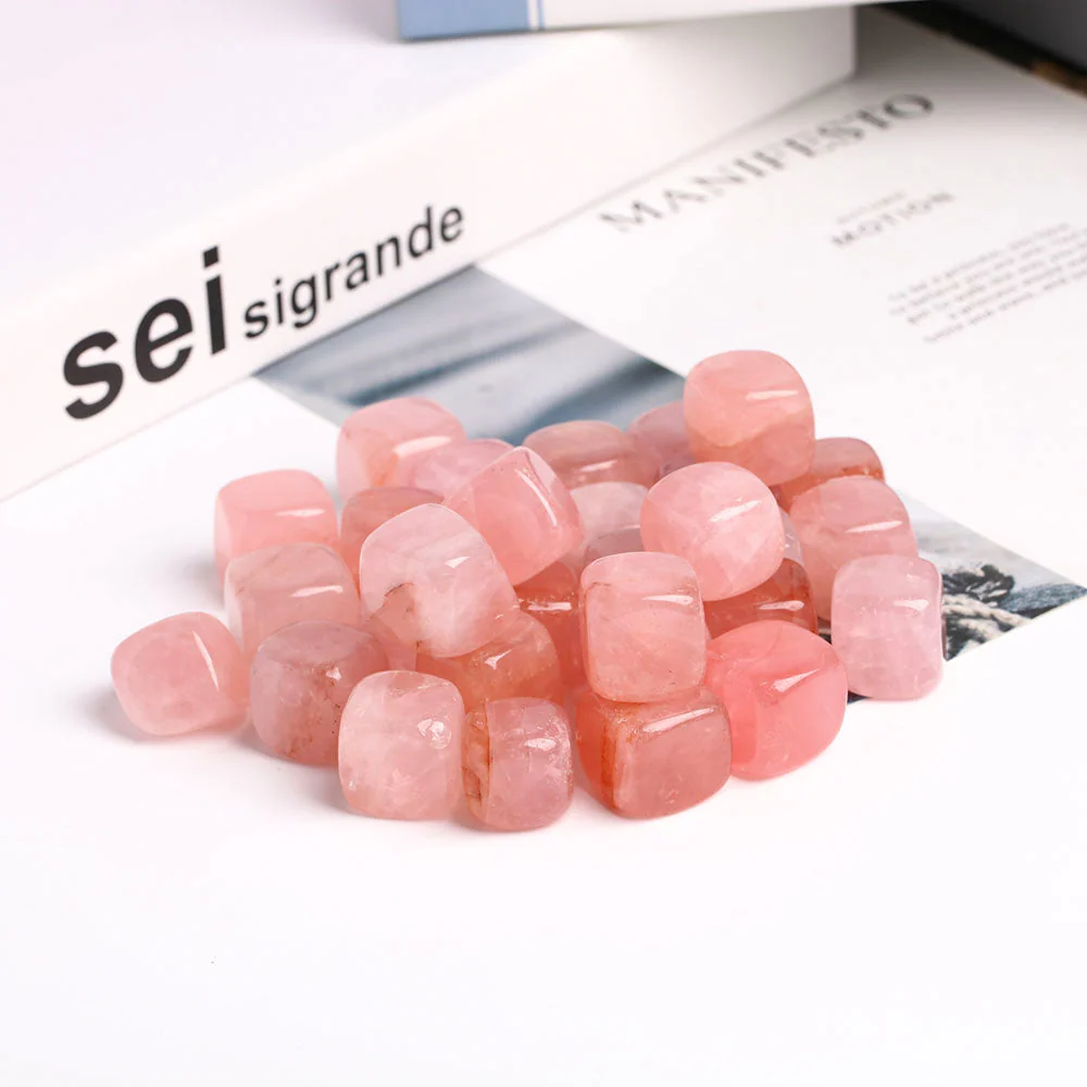 Rose Quartz Crystal Cube 0.78in Healing Energy Stone - Image 4