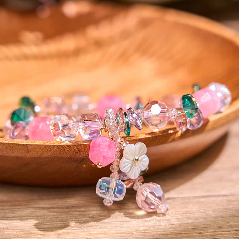 14-16cm Rose Quartz Crystal Healing Bracelet for Self-Love