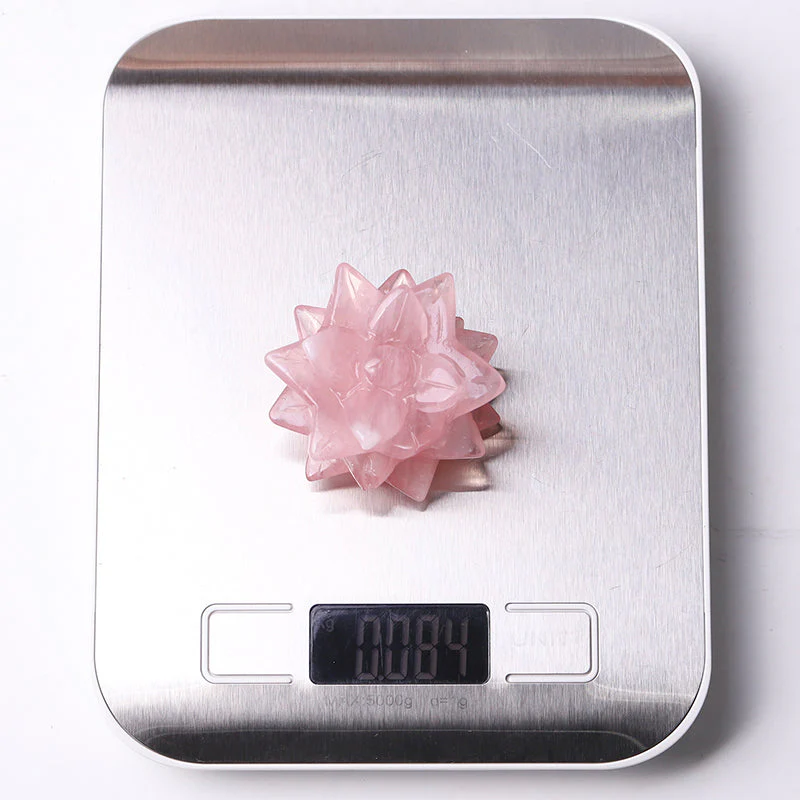 2-inch Rose Quartz Succulent Crystal Figurine Carving - Image 8