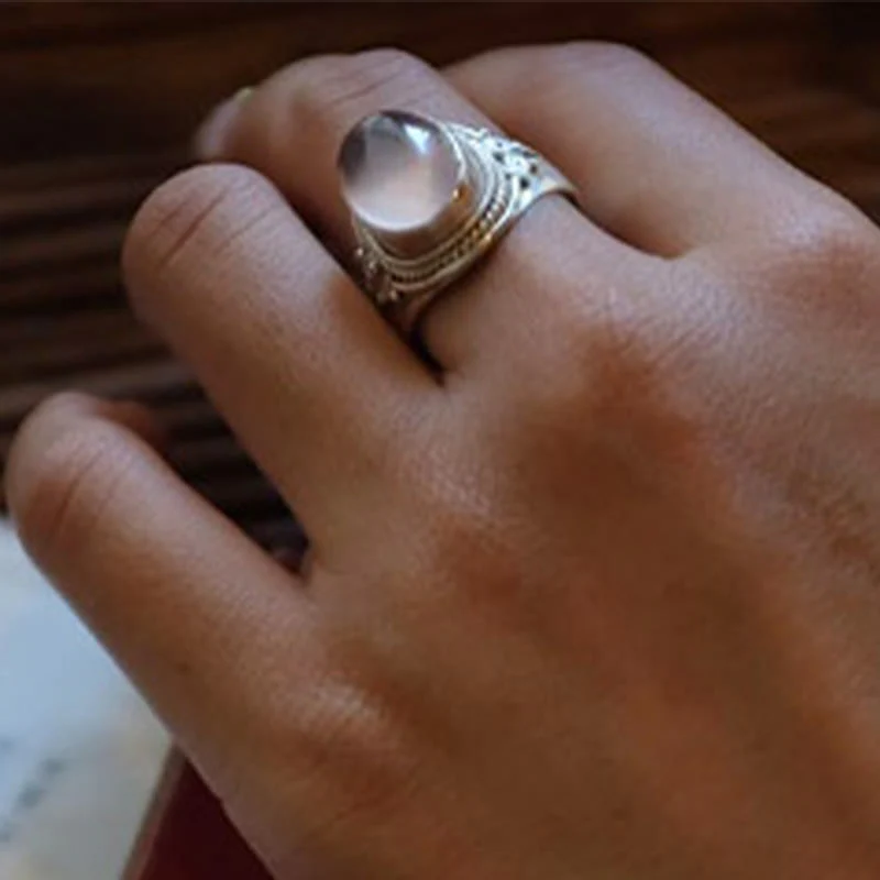 Rose Quartz Adjustable Silver Ring for Loving Energy Healing - Image 11