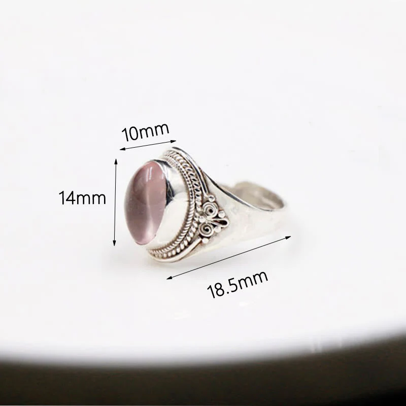 Rose Quartz Adjustable Silver Ring for Loving Energy Healing - Image 7