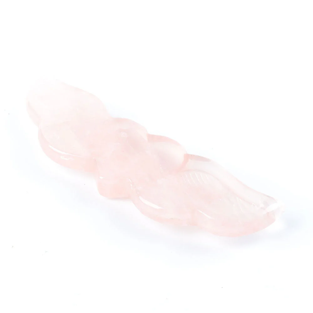 Rose Quartz Carved Heart with Wings 5.14in Healing Crystal - Image 4