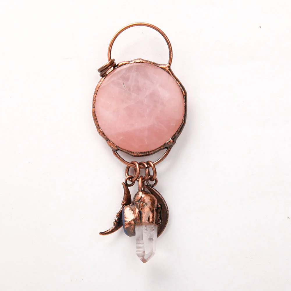 Rose Quartz Clear Quartz Kyanite Pendant 4 Inch - Image 5