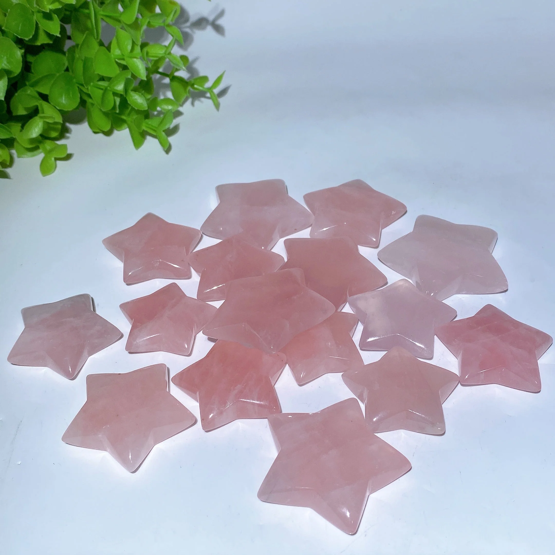 Rose Quartz Star Crystal Carvings 1.4-2.0 Inches Healing - Image 2