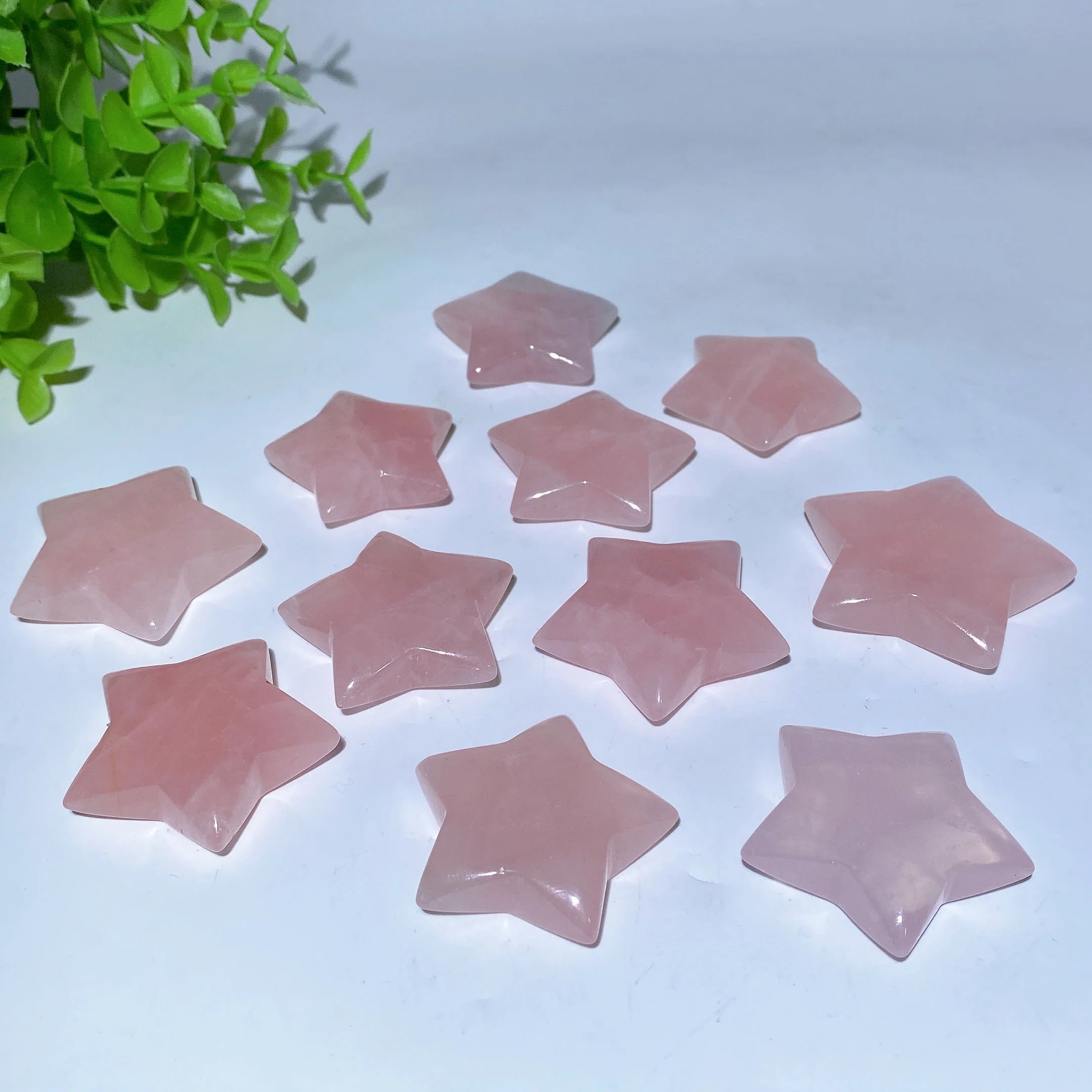 Rose Quartz Star Crystal Carvings 1.4-2.0 Inches Healing - Image 3