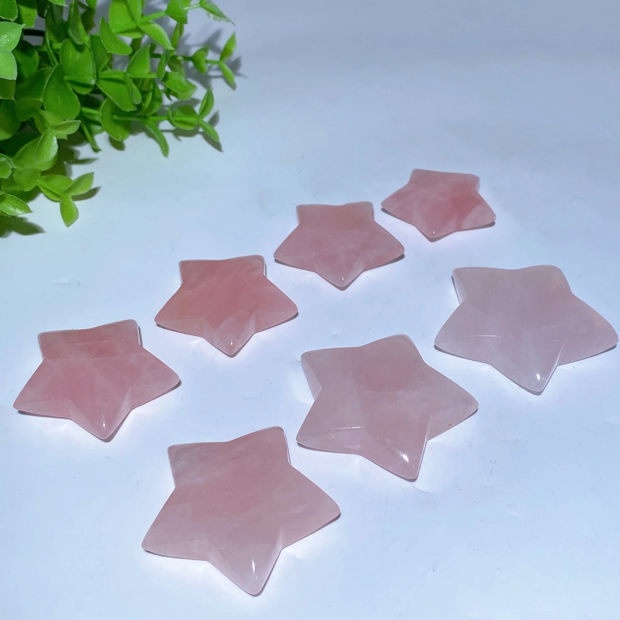 Rose Quartz Star Crystal Carvings 1.4-2.0 Inches Healing - Image 4