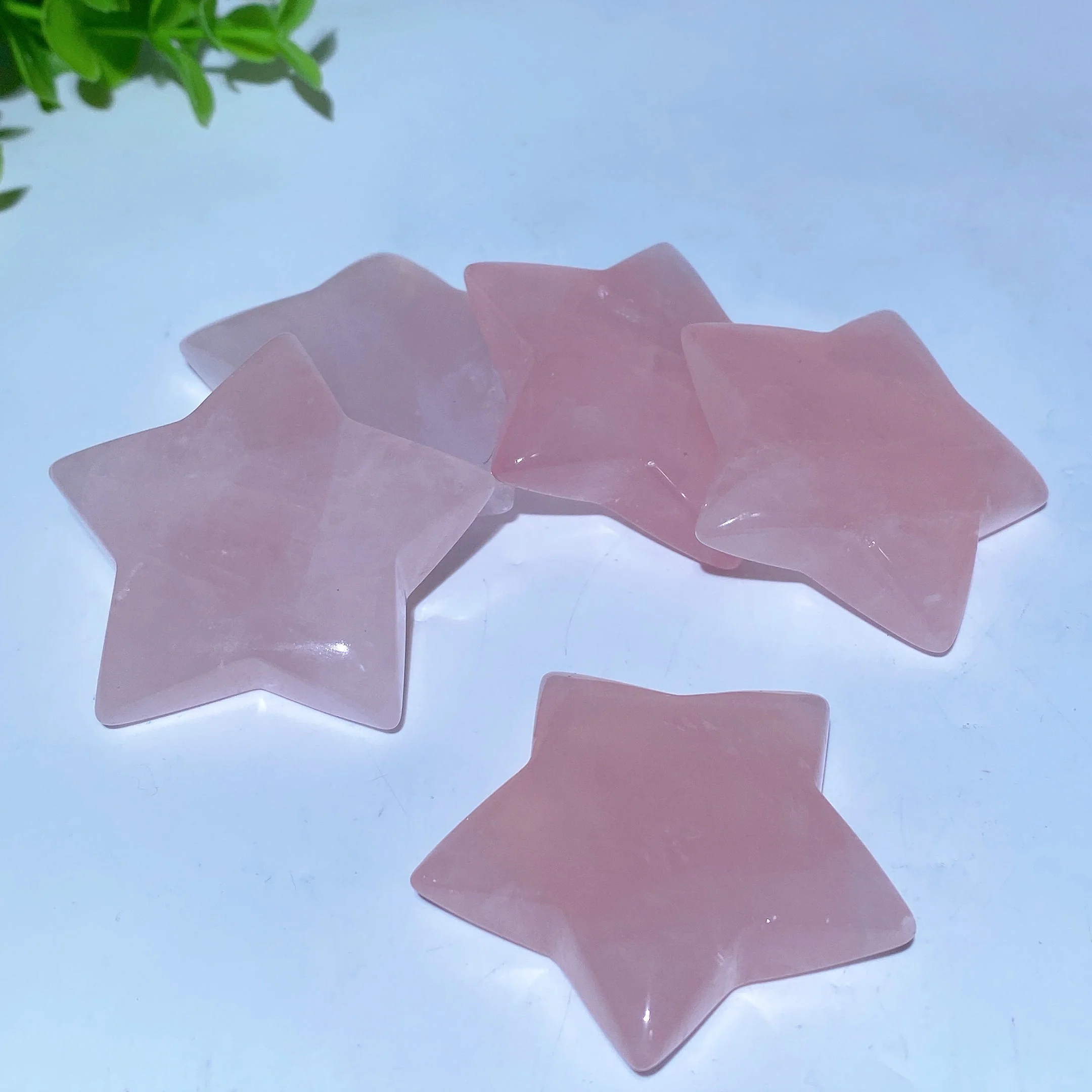 Rose Quartz Star Crystal Carvings 1.4-2.0 Inches Healing - Image 5