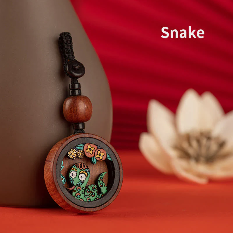 Rosewood Dragon Zodiac Key Chain for Calm & Protection - Image 10