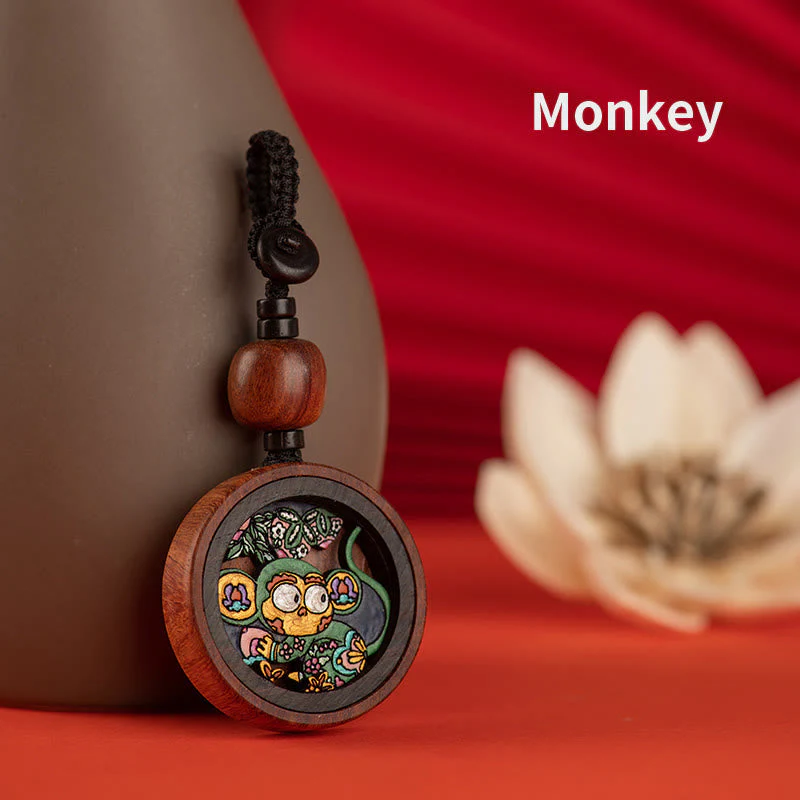 Rosewood Dragon Zodiac Key Chain for Calm & Protection - Image 14