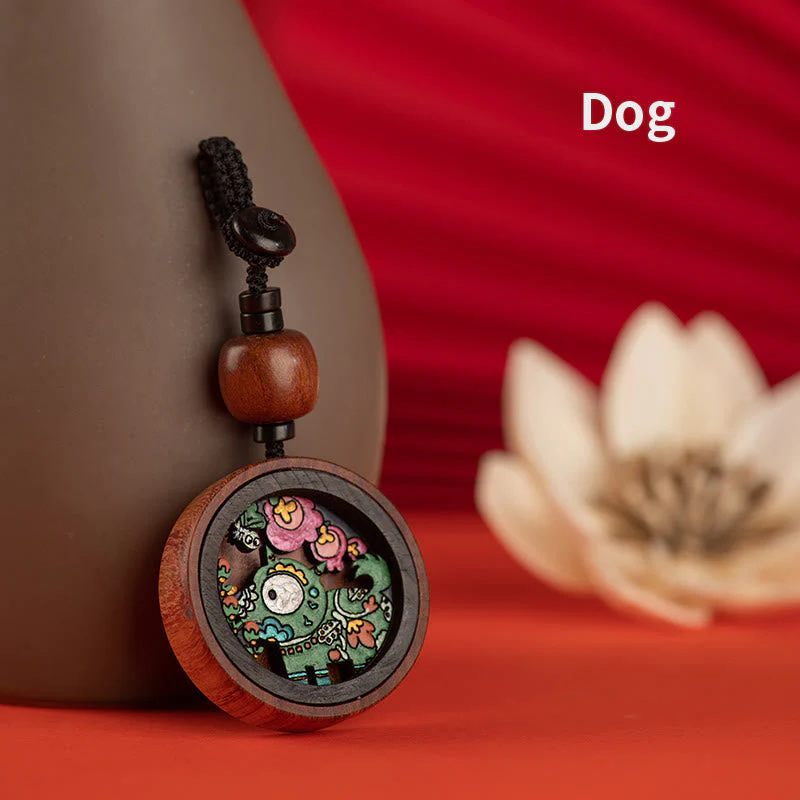 Rosewood Dragon Zodiac Key Chain for Calm & Protection - Image 16
