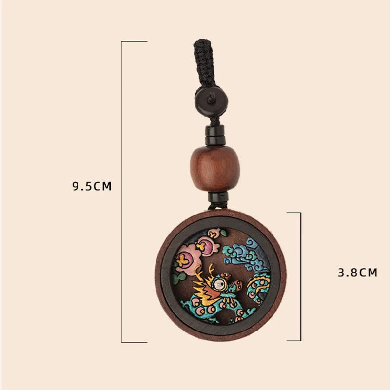 Rosewood Dragon Zodiac Key Chain for Calm & Protection - Image 3