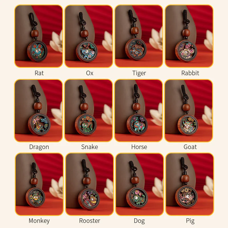Rosewood Dragon Zodiac Key Chain for Calm & Protection - Image 4