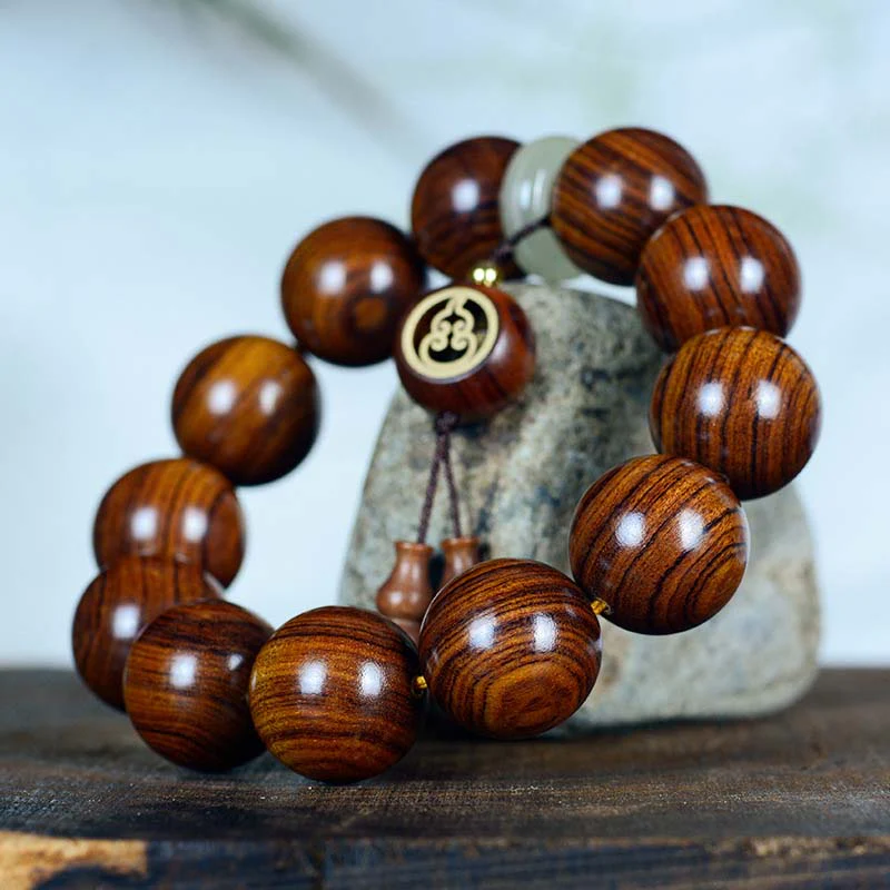 Rosewood Gourd Charm Spiritual Bracelet for Calm Protection - Image 2