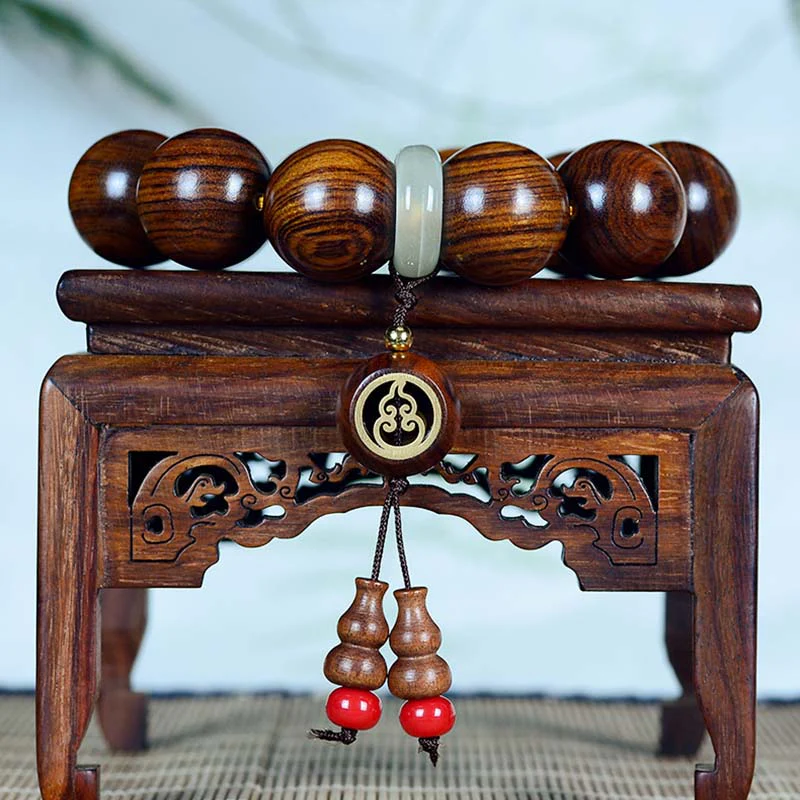 Rosewood Gourd Charm Spiritual Bracelet for Calm Protection - Image 3