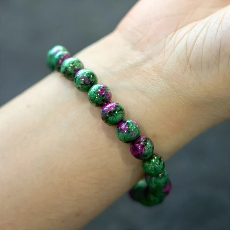8mm Ruby Zoisite Spiritual Bead Connection Bracelet - Image 3