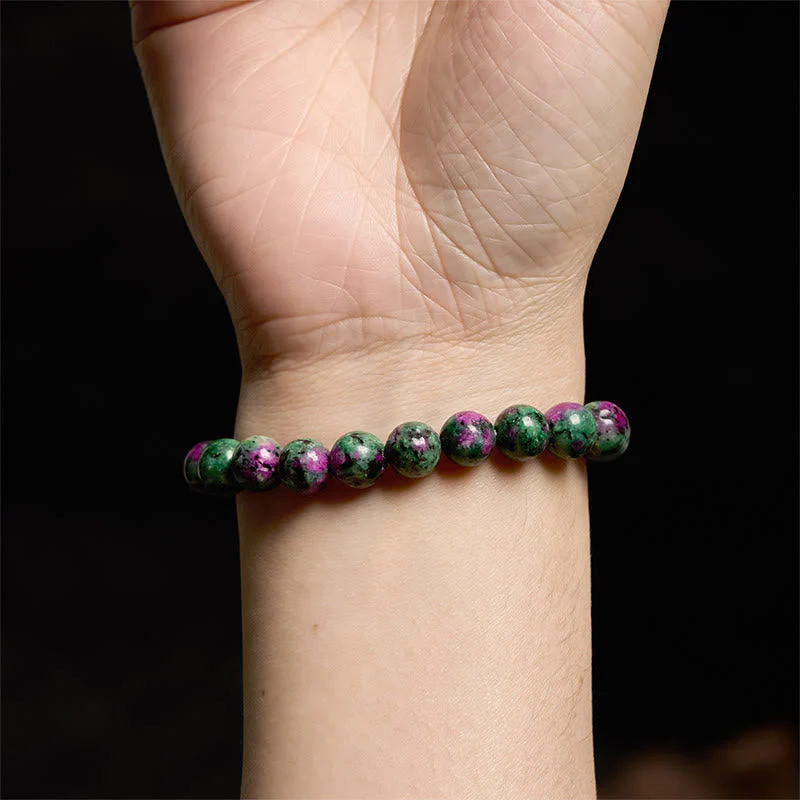 8mm Ruby Zoisite Spiritual Bead Connection Bracelet - Image 4