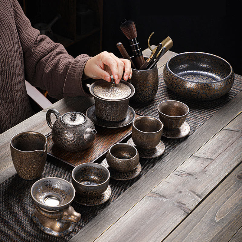 Rust Glaze Ceramic Gaiwan Tea Cup 230ml for Mindful Rituals - Image 8