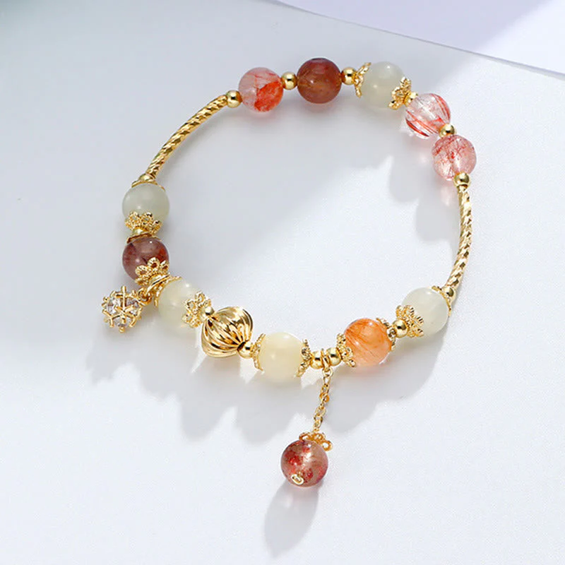Rutilated Quartz Auspiciousness Bracelet 7mm Beads - Image 4