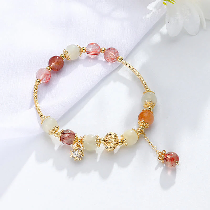 Rutilated Quartz Auspiciousness Bracelet 7mm Beads - Image 5