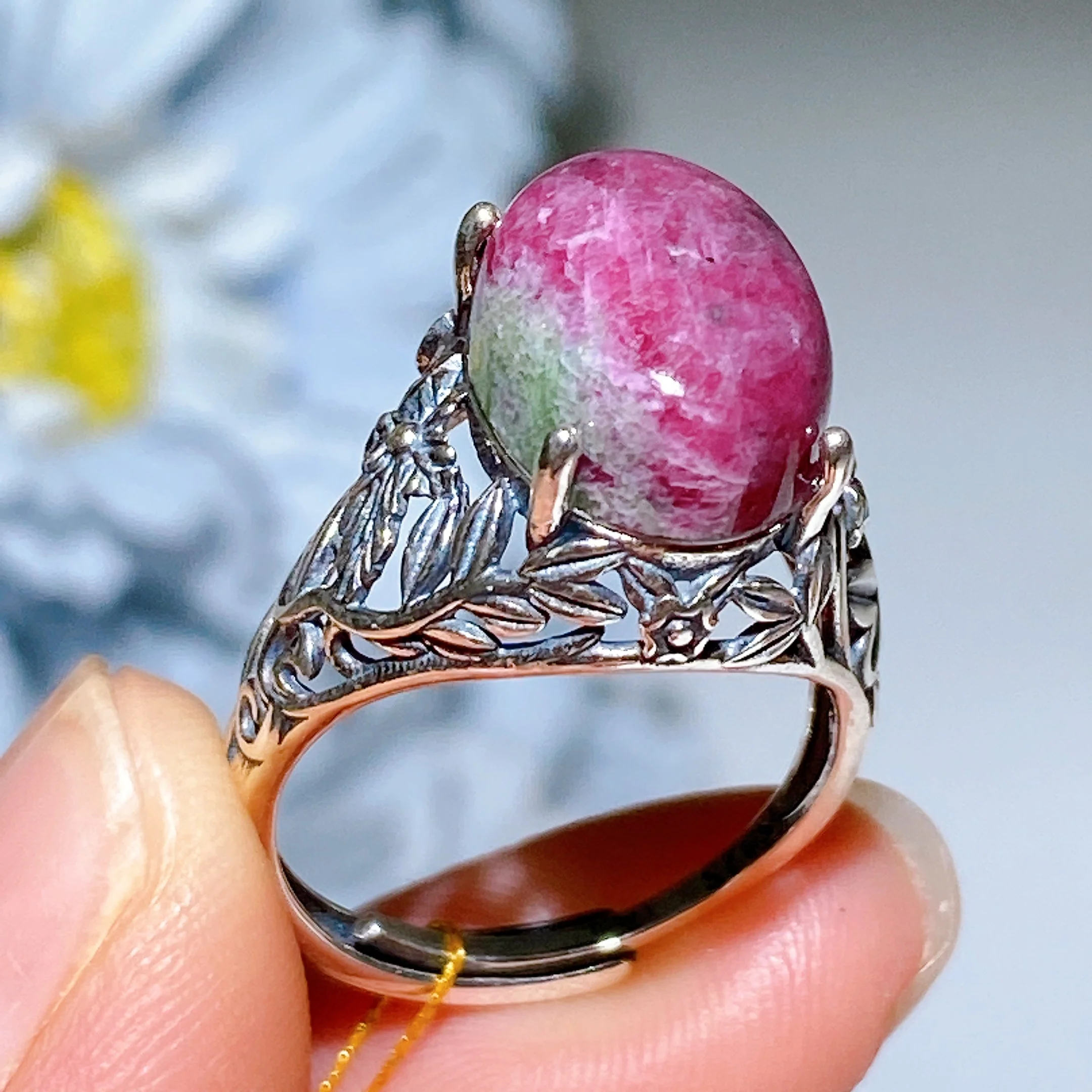 Adjustable S925 UV Reactive Ruby Healing Ring - Image 7