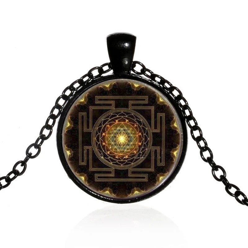 Sacred Sri Yantra Time Gemstone Spiritual Necklace - Image 3