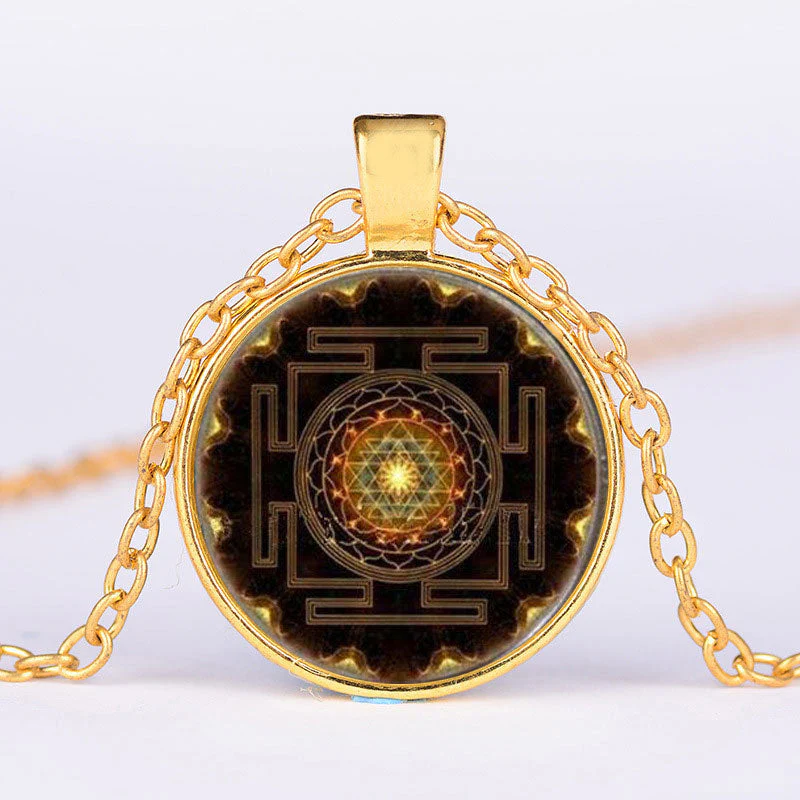 Sacred Sri Yantra Time Gemstone Spiritual Necklace - Image 4