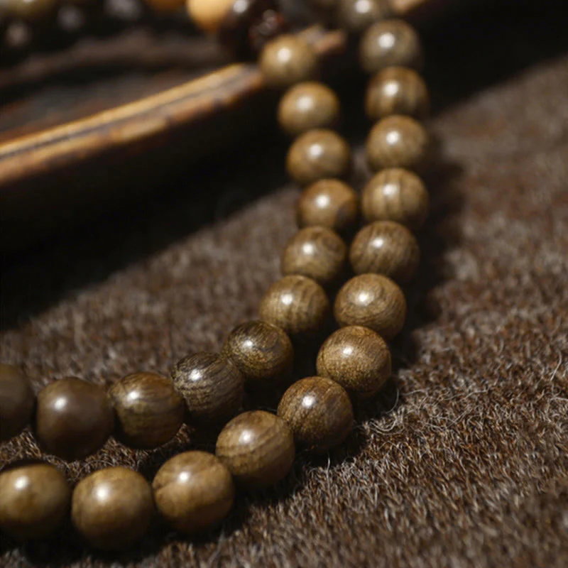 Sandalwood Protection Charm Mala Bracelet 8mm Meditation - Image 11